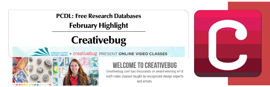 Creativebug is February's Free Research Database